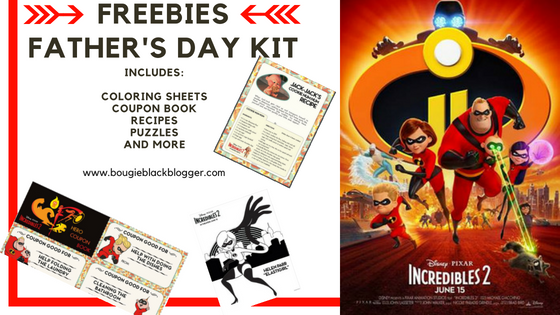 Incredibles 2 Fathers Day Family Kit Coloring Sheets Coupon Book More Bougie Black Blogger